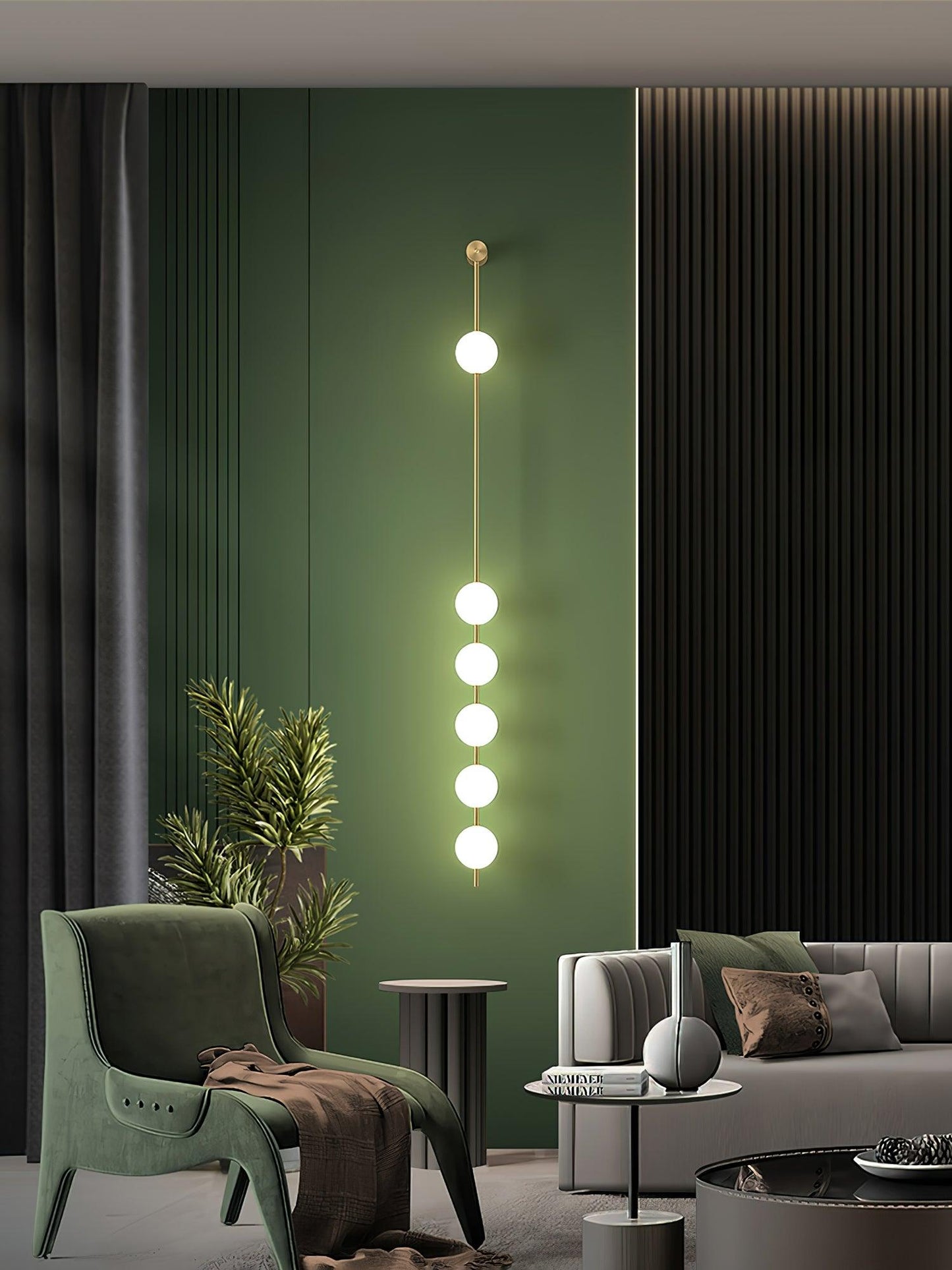 Vertical Balls Wall Lamp | Elegant Brass Sconce with Adjustable Height 7