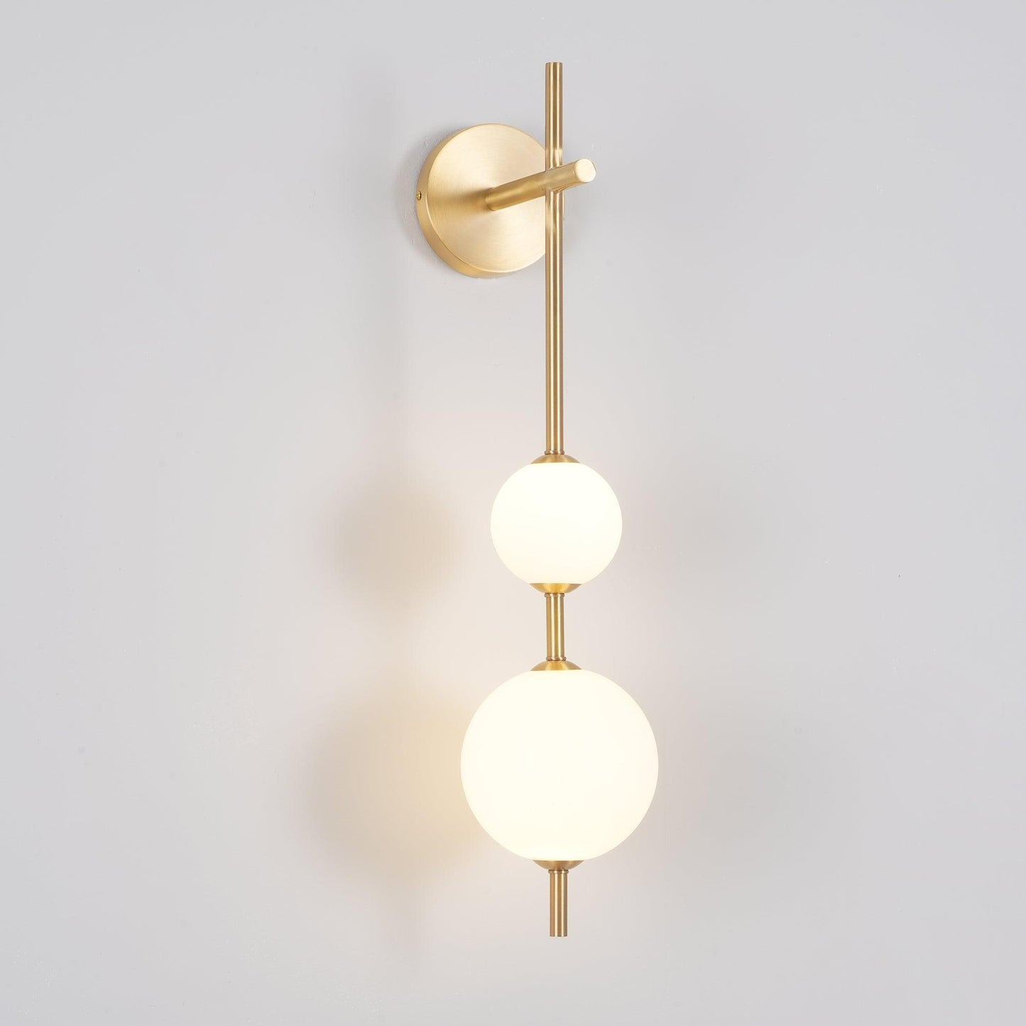 Vertical Glass Globe Wall Sconce | Dimmable Stylish Lighting with Gold Finish 0