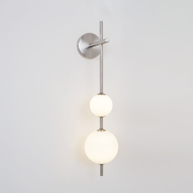 Vertical Glass Globe Wall Sconce | Dimmable Stylish Lighting with Gold Finish 10