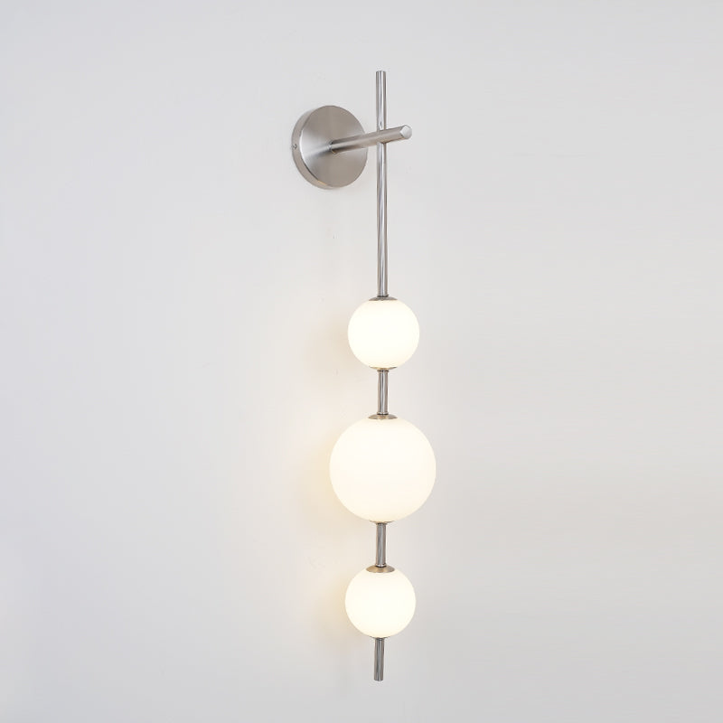 Vertical Glass Globe Wall Sconce | Dimmable Stylish Lighting with Gold Finish 13