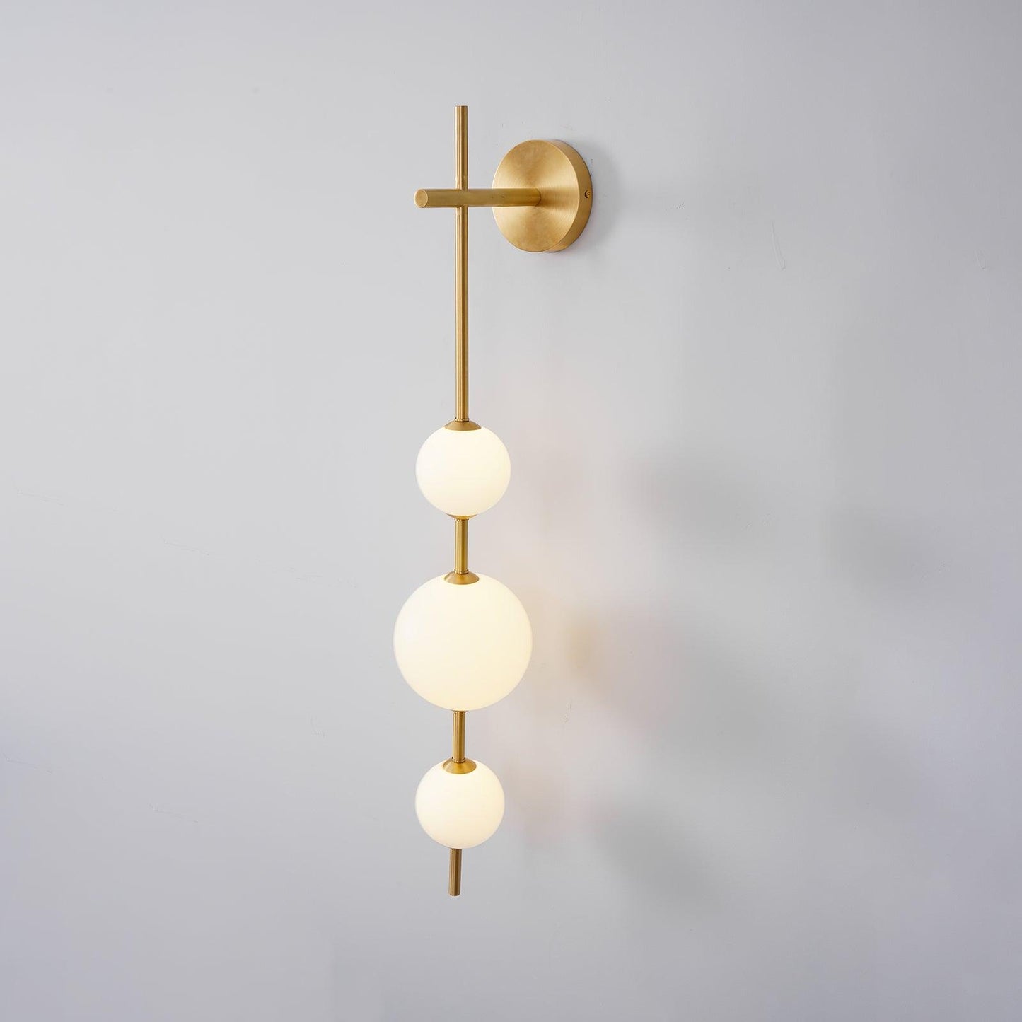 Vertical Glass Globe Wall Sconce | Dimmable Stylish Lighting with Gold Finish 15