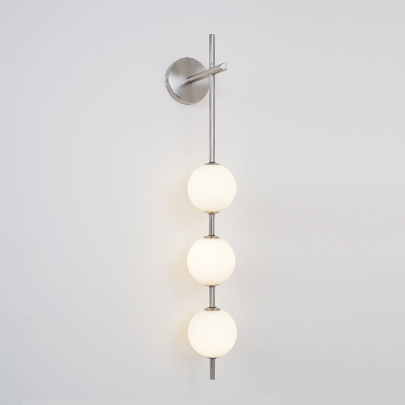 Vertical Glass Globe Wall Sconce | Dimmable Stylish Lighting with Gold Finish 16