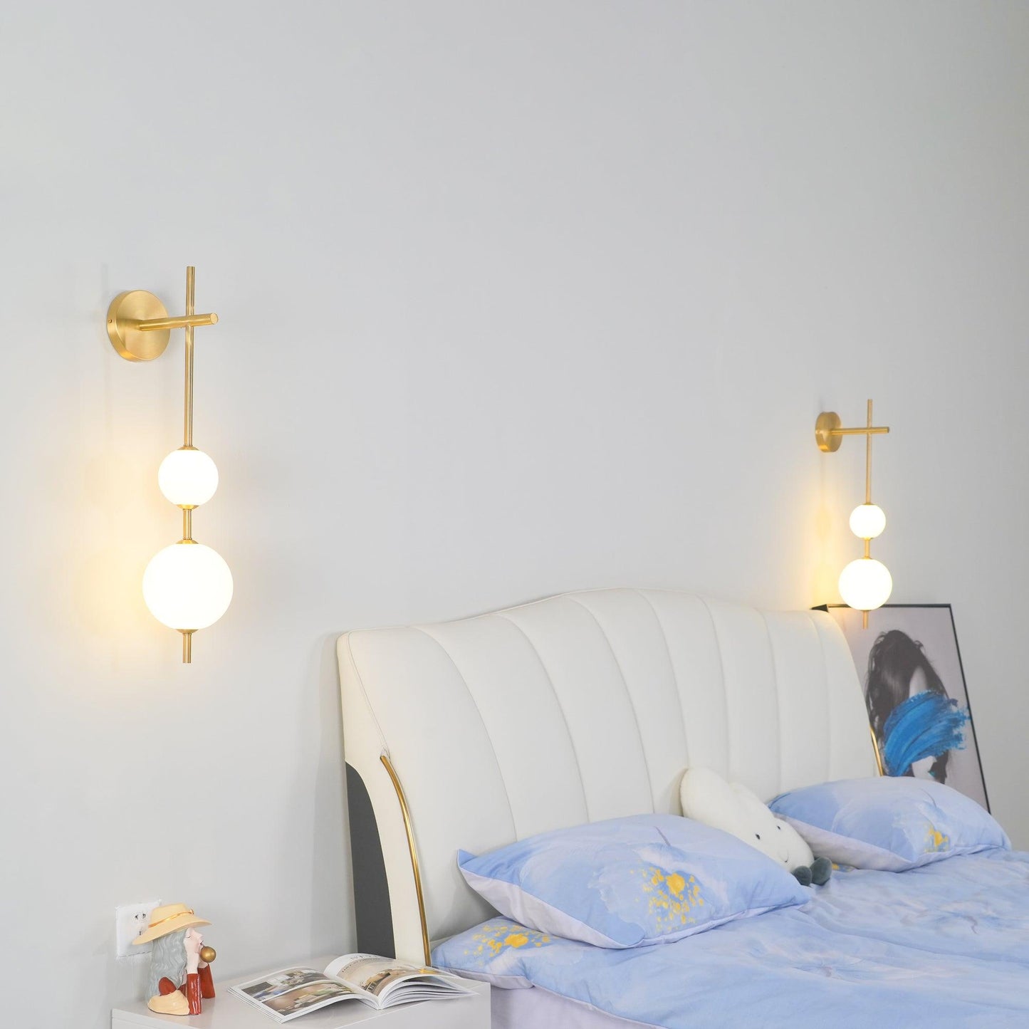 Vertical Glass Globe Wall Sconce | Dimmable Stylish Lighting with Gold Finish 7