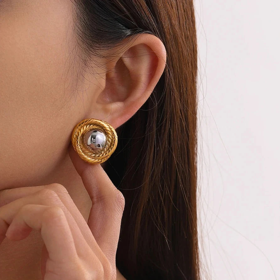 Vintage-Inspired Gold Earrings | Ethically Sourced 18k Gold Woven Design 1
