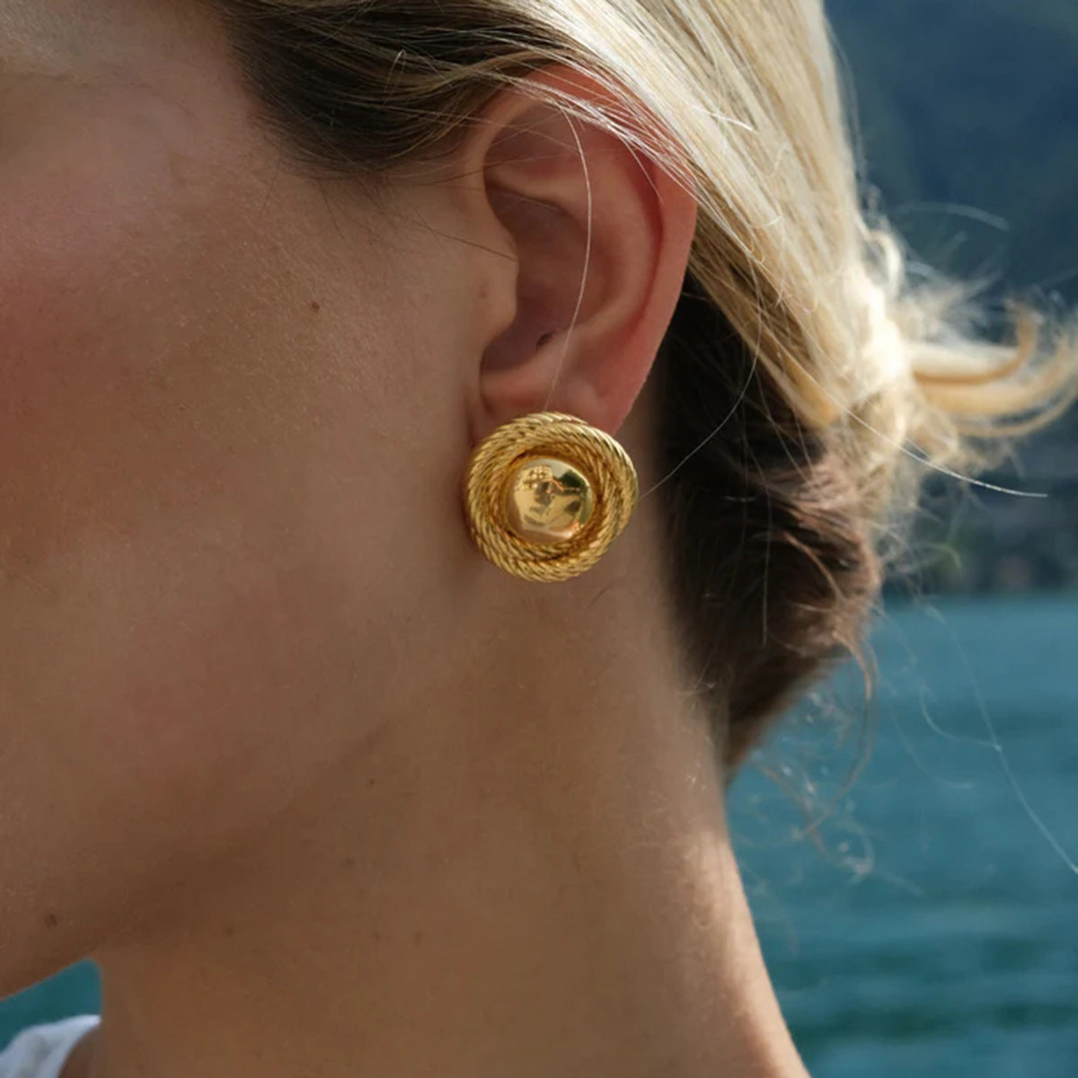 Vintage-Inspired Gold Earrings | Ethically Sourced 18k Gold Woven Design 2