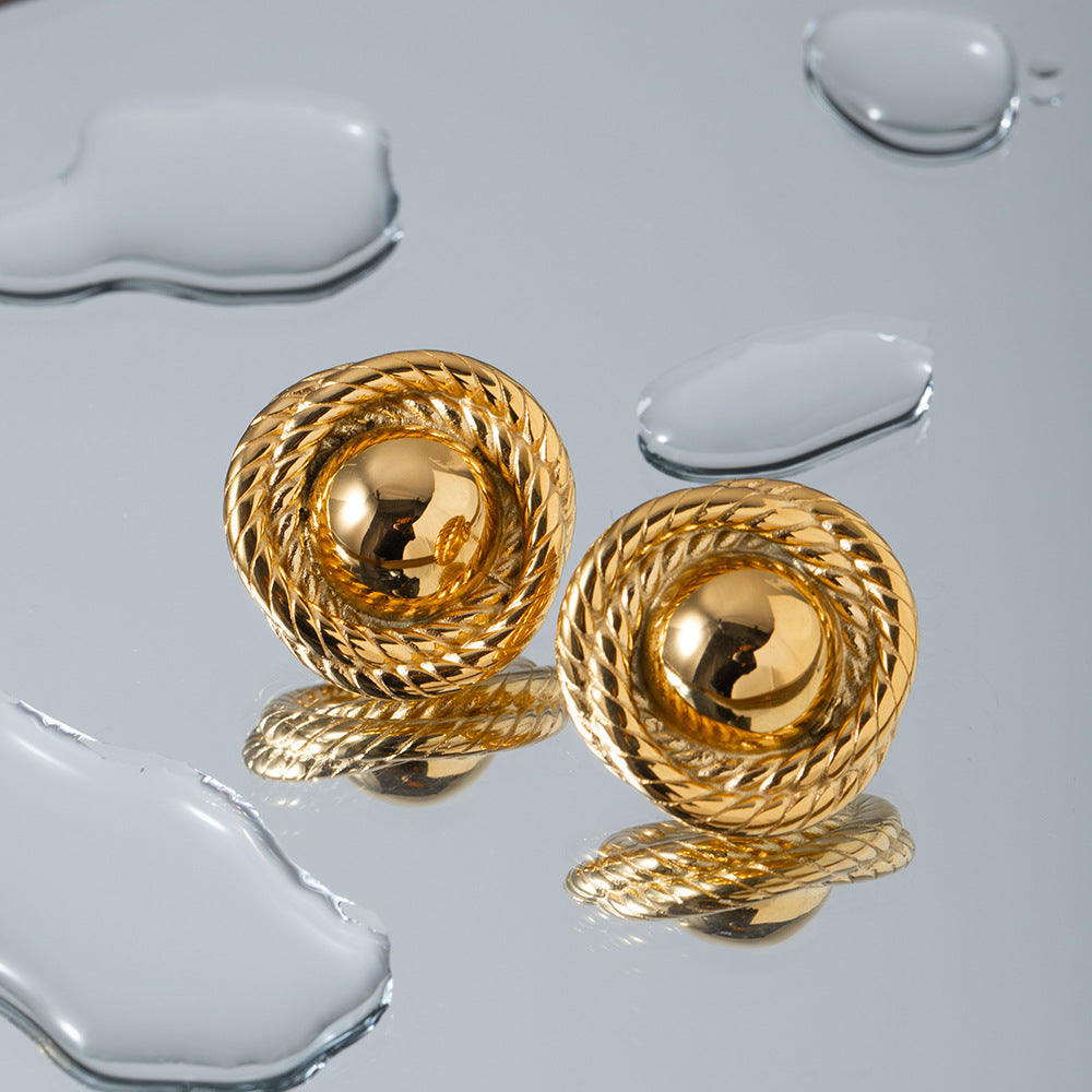 Vintage-Inspired Gold Earrings | Ethically Sourced 18k Gold Woven Design 3