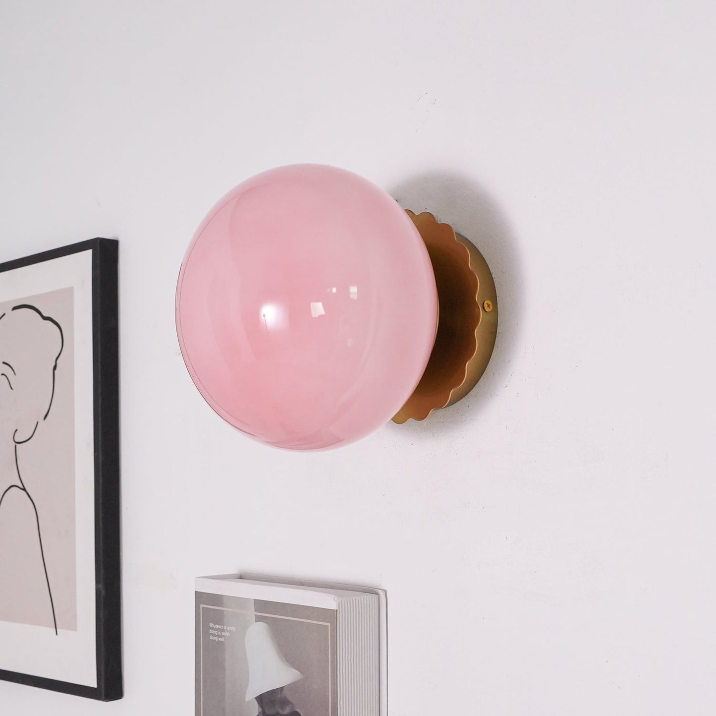 Wall Sconces | Elegant Pink Glass Diffuser with Versatile Mounting Options 4