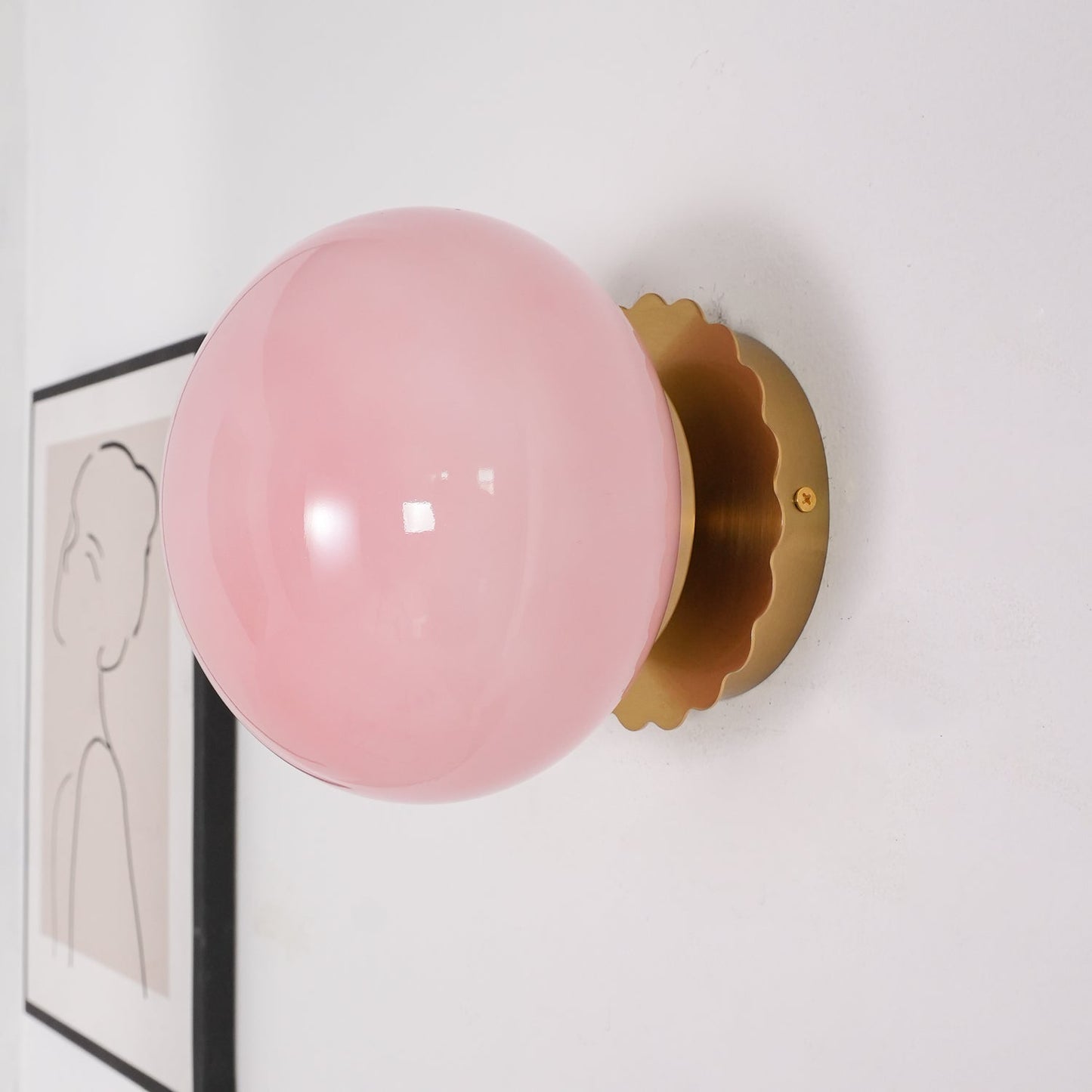 Wall Sconces | Elegant Pink Glass Diffuser with Versatile Mounting Options 7