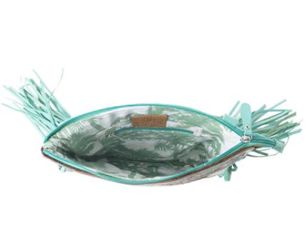 Wandering Spirit Tooled Leather and Cowhide Purse