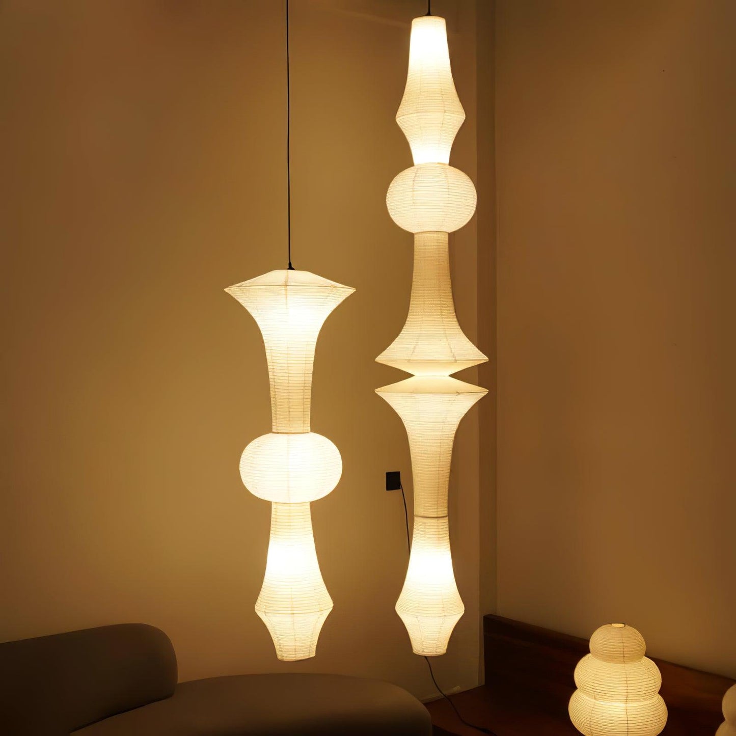 Washi Paper Pendant Light | Handcrafted Mulberry Shade for Stylish Kitchen Pendant Lighting 5