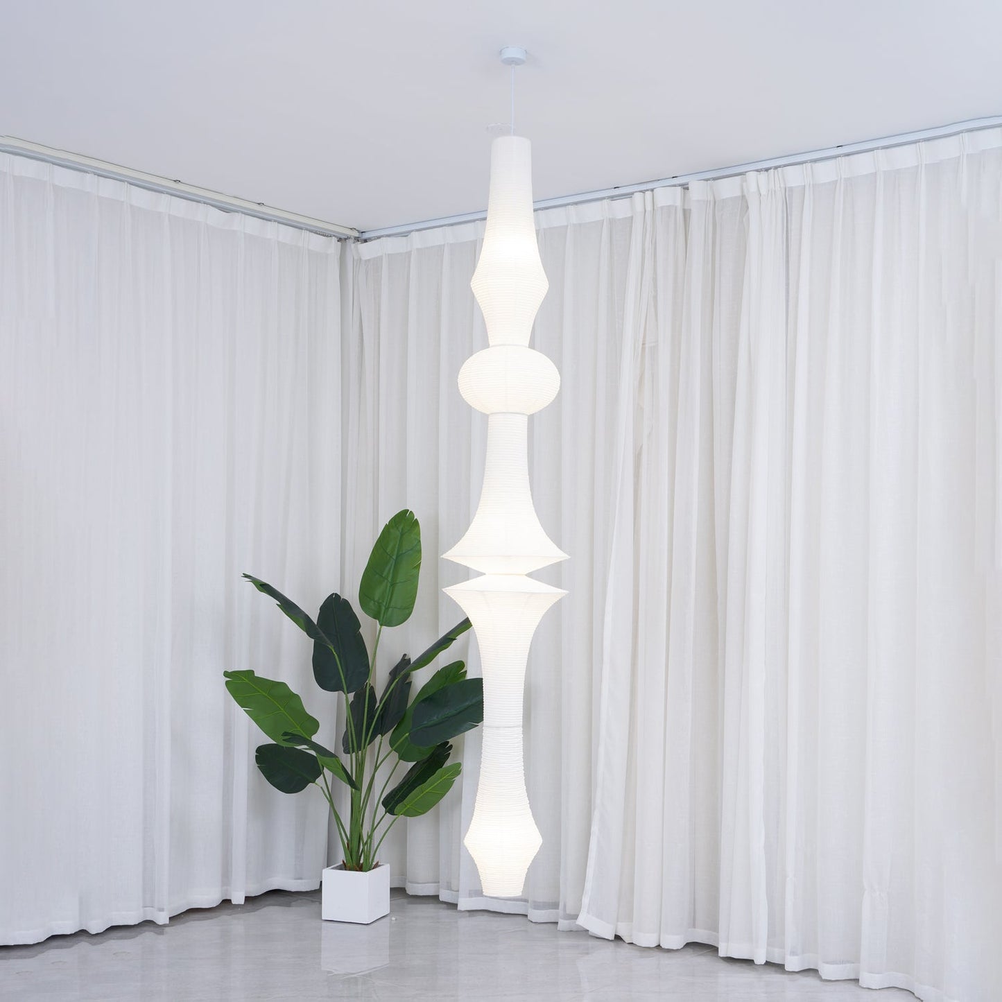 Washi Paper Pendant Light | Handcrafted Mulberry Shade for Stylish Kitchen Pendant Lighting 7