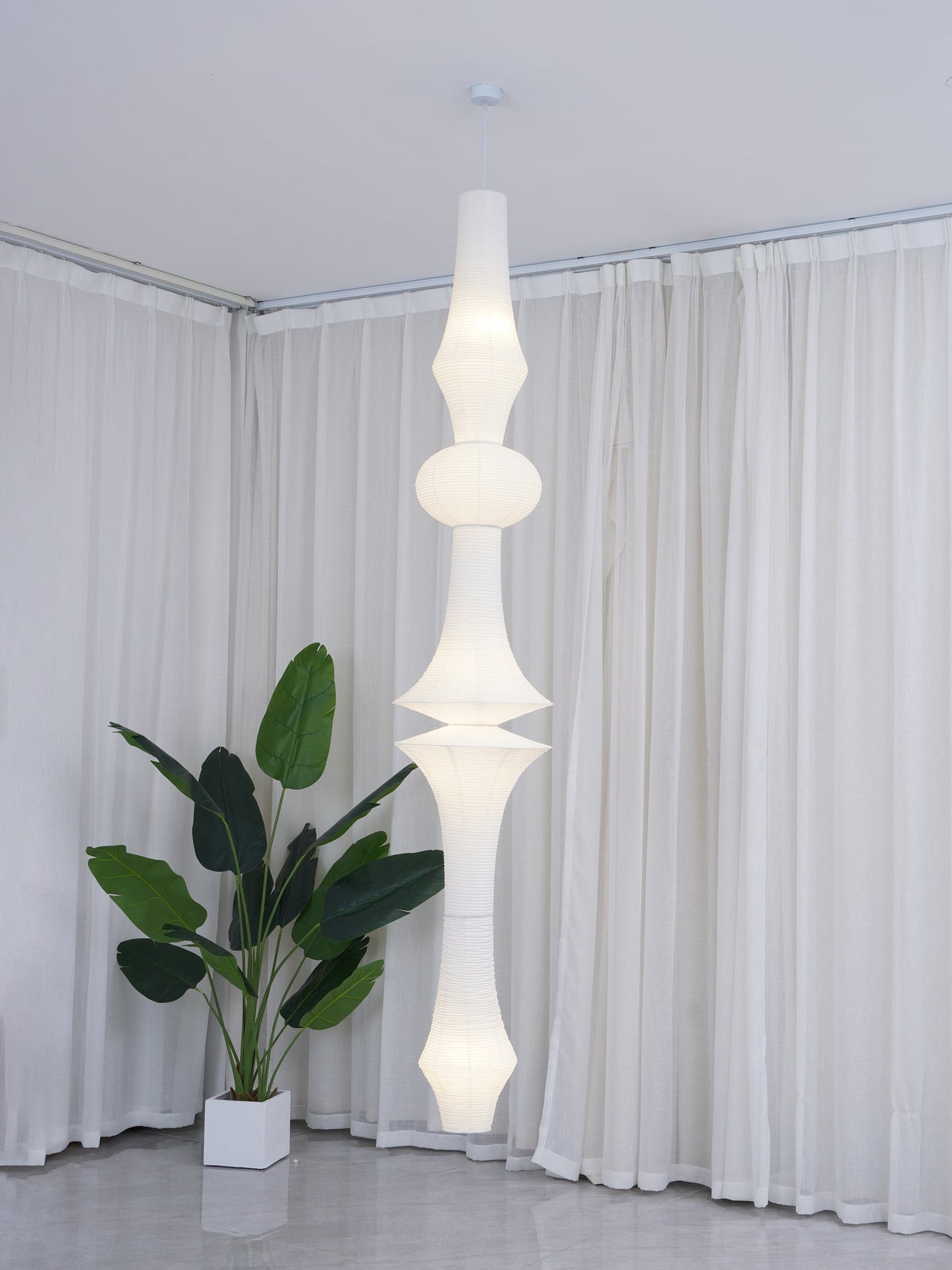 Washi Paper Pendant Light | Handcrafted Mulberry Shade for Stylish Kitchen Pendant Lighting 8