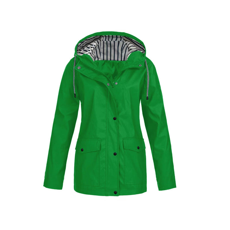 Waterproof Rain Jacket | Mid-Length Design with Adjustable Hood for Women 7