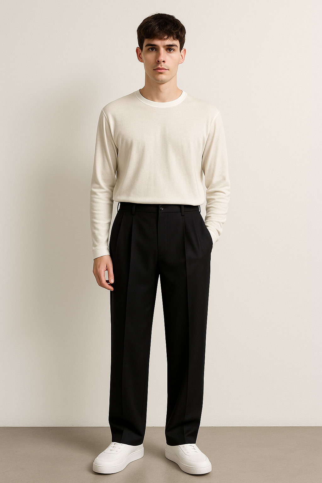 Wide-Leg Trousers | High-Waisted Design with Pleats for Elegant Fit 1