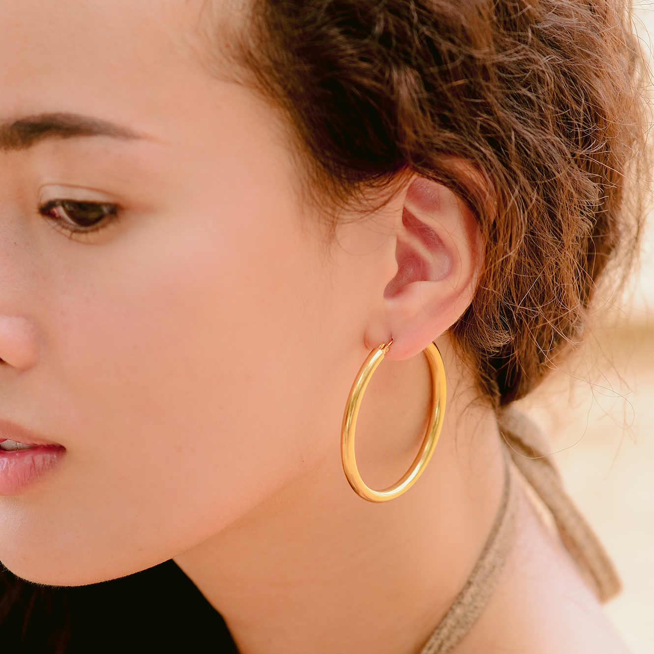 Wide Hoop Earrings | Durable Stainless Steel-Plated 18k Gold Design 2