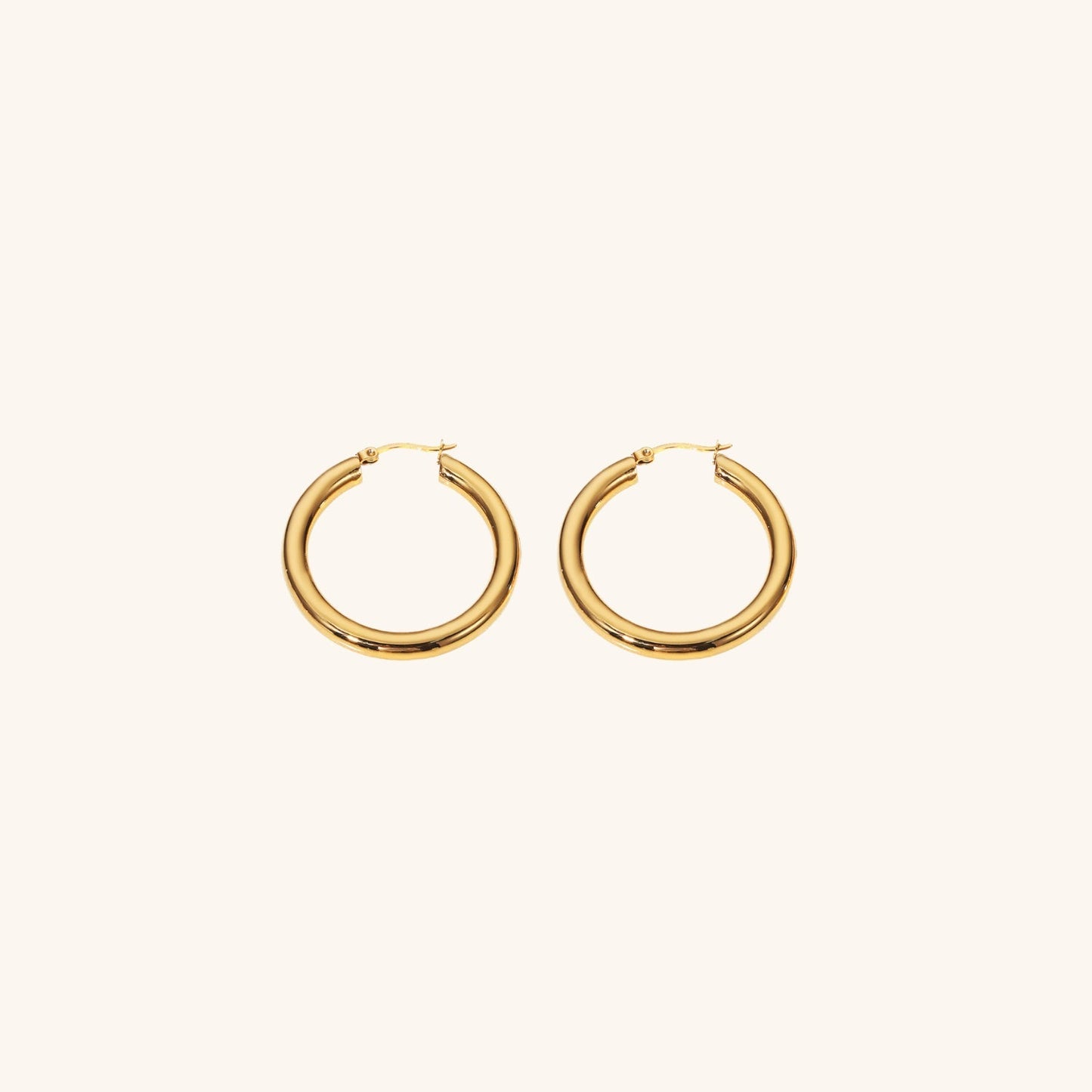 Wide Hoop Earrings | Durable Stainless Steel-Plated 18k Gold Design 5