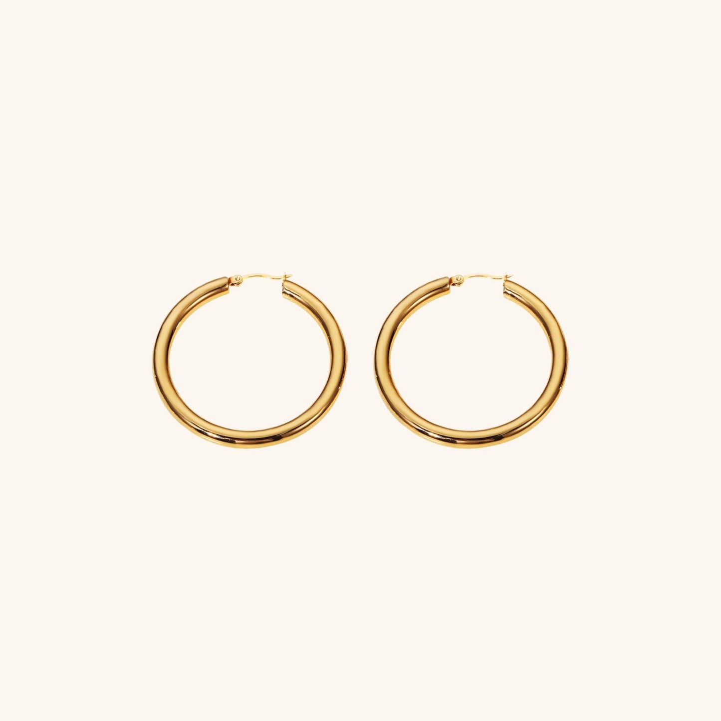 Wide Hoop Earrings | Durable Stainless Steel-Plated 18k Gold Design 6