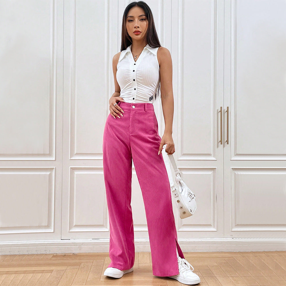 Wide Leg Corduroy Trousers | Chic Modern Design for Versatile Styling 4