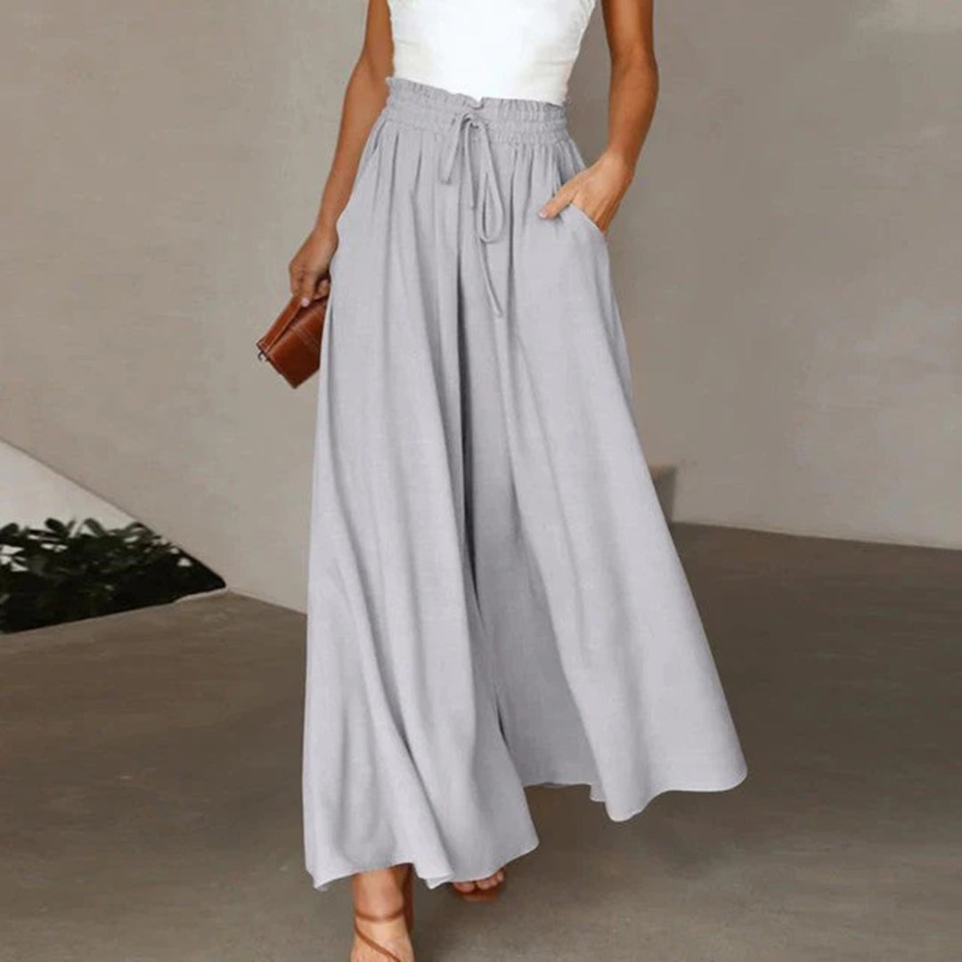 Women's Maxi Skirt | High Waist with Drawstring and Pockets 3