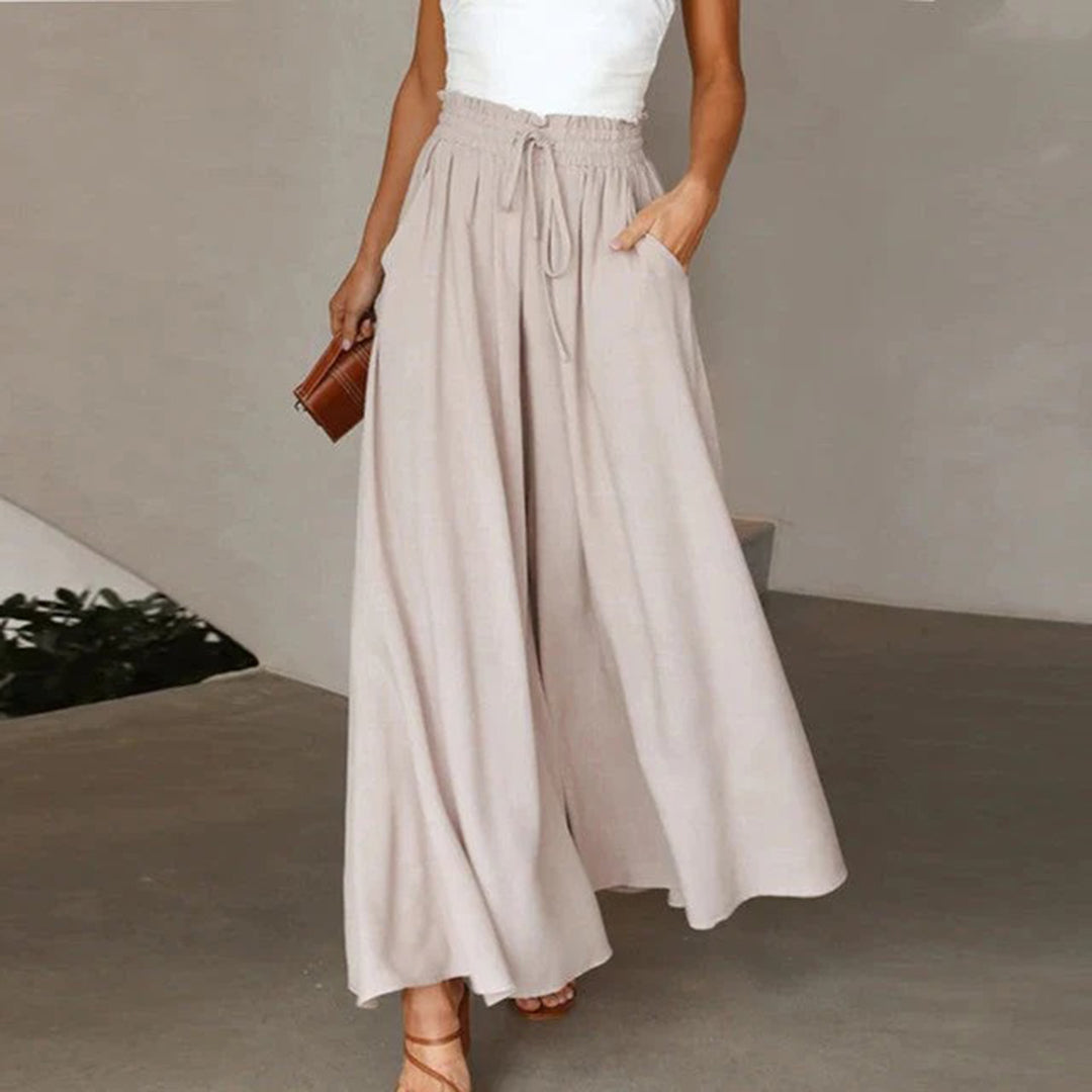 Women's Maxi Skirt | High Waist with Drawstring and Pockets 4