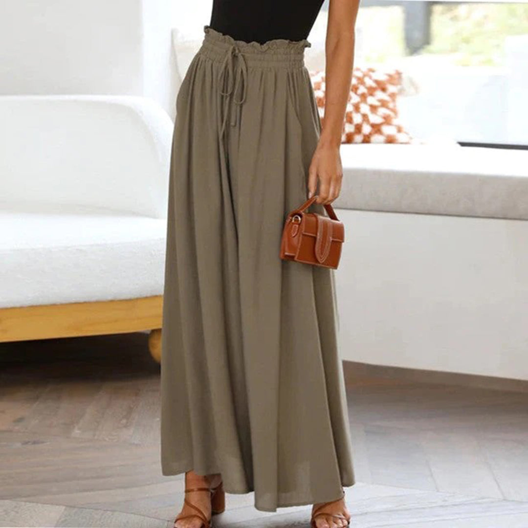 Women's Maxi Skirt | High Waist with Drawstring and Pockets 6