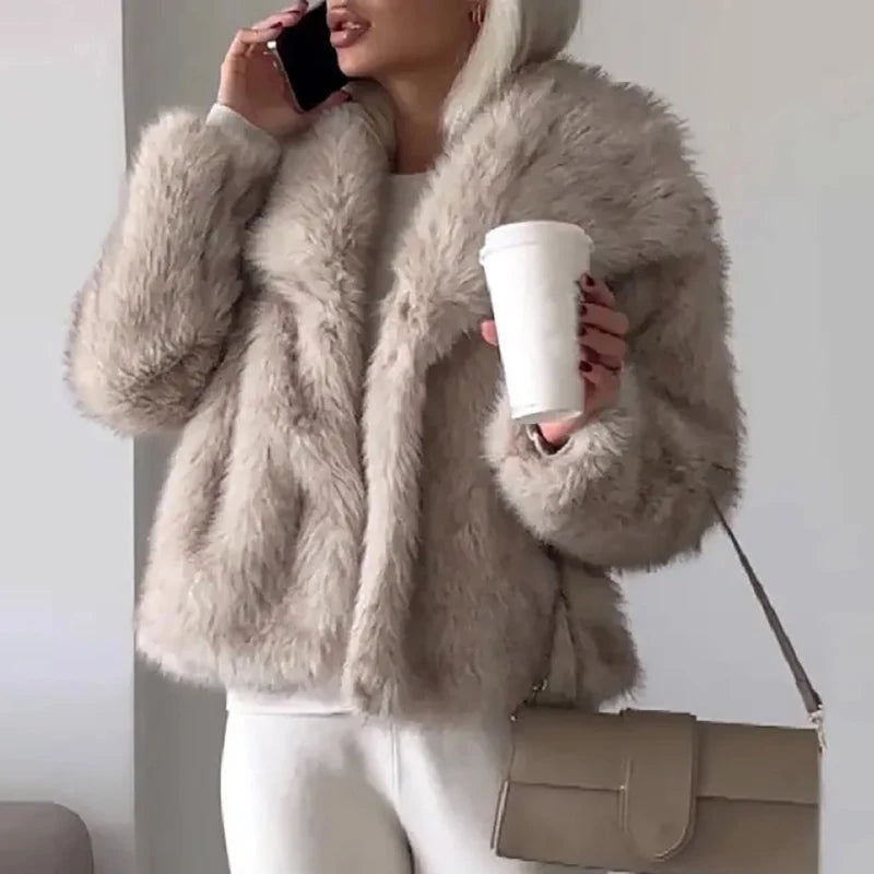 Women's Short Faux Fur Jacket | Elegant Lightweight Winter Coat for Versatile Fashion 3
