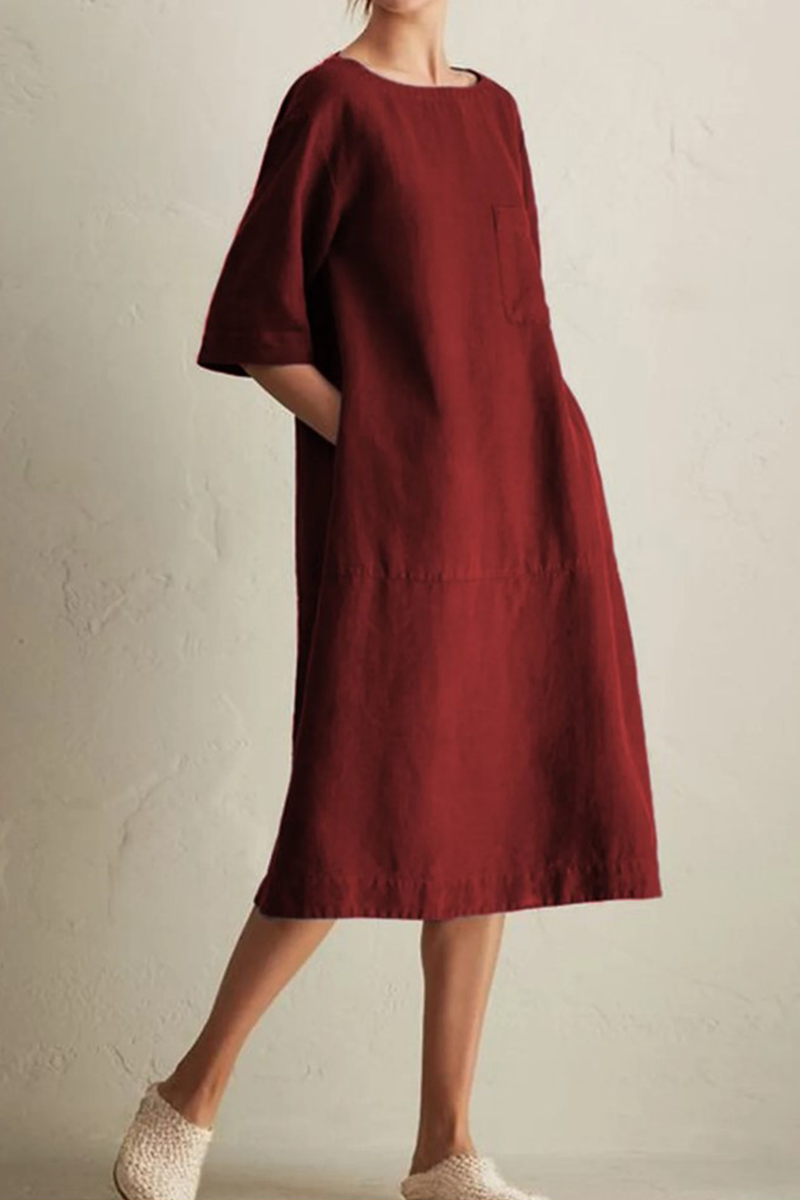 Women's Summer Dress | Breathable Linen Knee-Length with Relaxed Fit 1