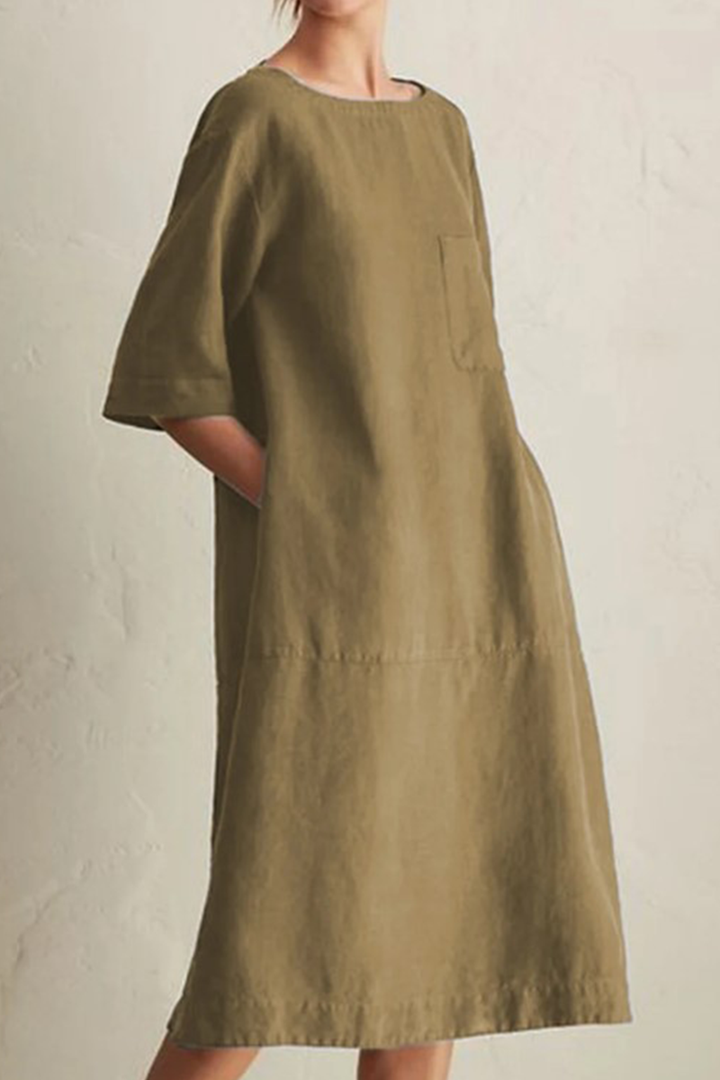 Women's Summer Dress | Breathable Linen Knee-Length with Relaxed Fit 2