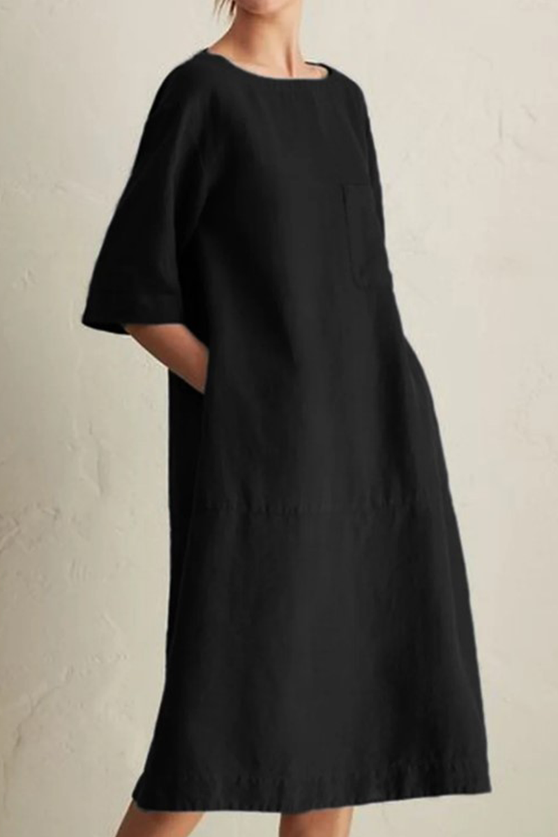 Women's Summer Dress | Breathable Linen Knee-Length with Relaxed Fit 6