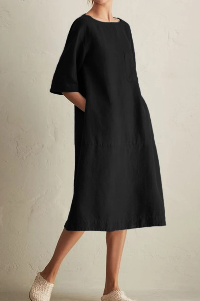 Women's Summer Dress | Breathable Linen Knee-Length with Relaxed Fit 7