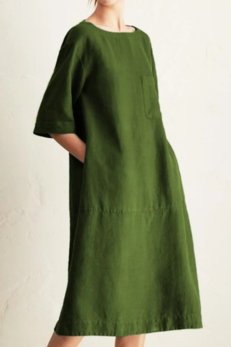 Women's Summer Dress | Breathable Linen Knee-Length with Relaxed Fit 9