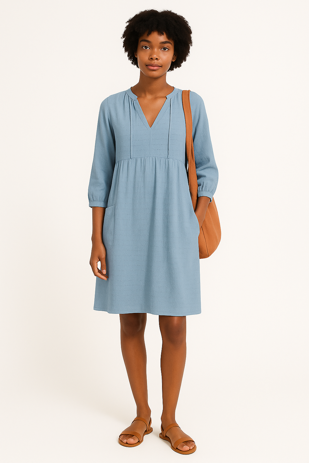 Women's Summer Dress | Relaxed Fit Midi Shirt Dress in Lightweight Fabric 1