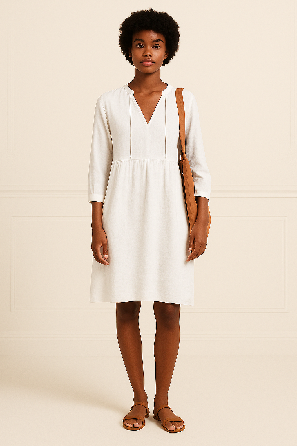Women's Summer Dress | Relaxed Fit Midi Shirt Dress in Lightweight Fabric 4