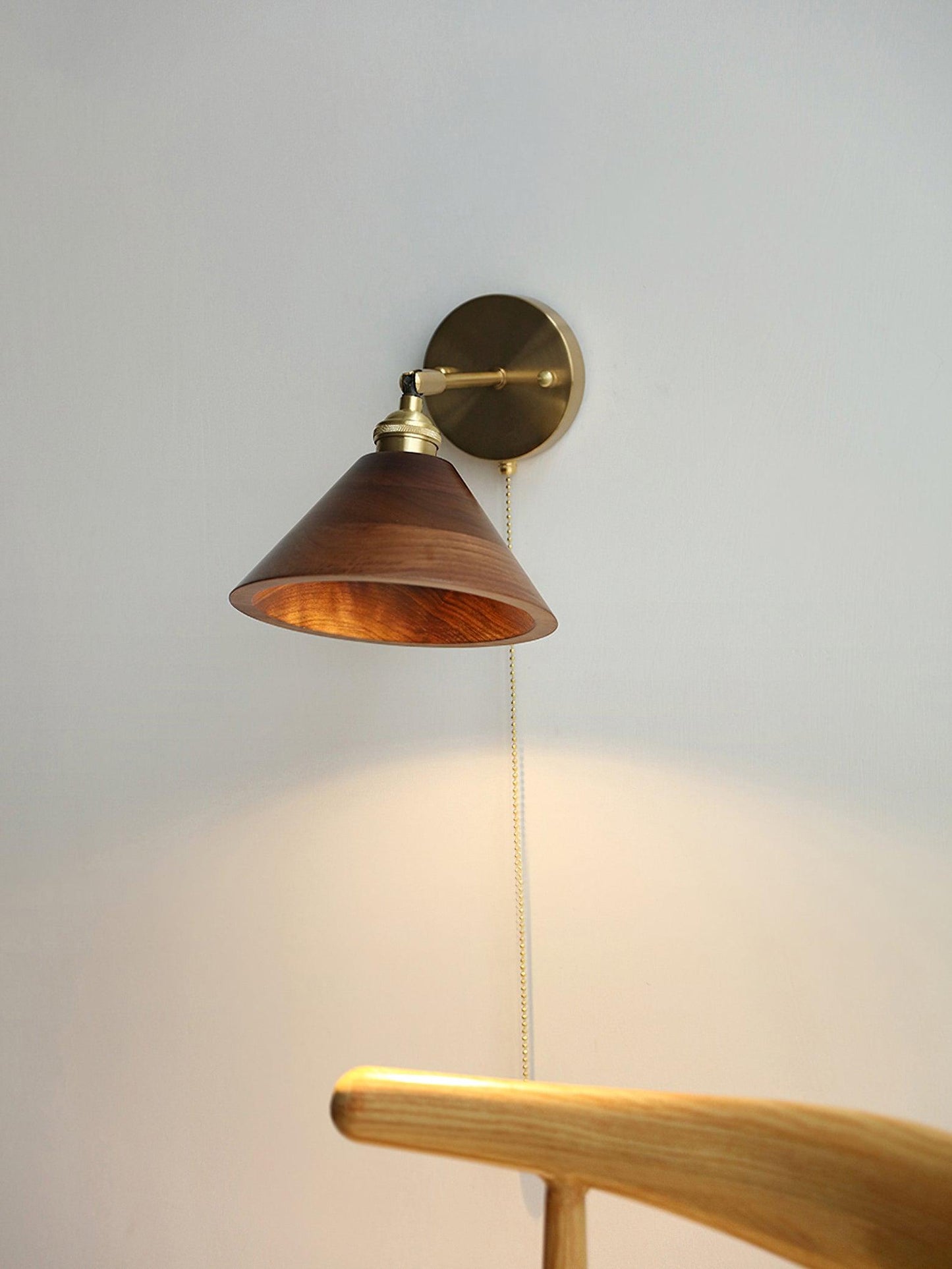 Wood Wall Sconce | Natural Walnut Design with Soft LED Illumination 3