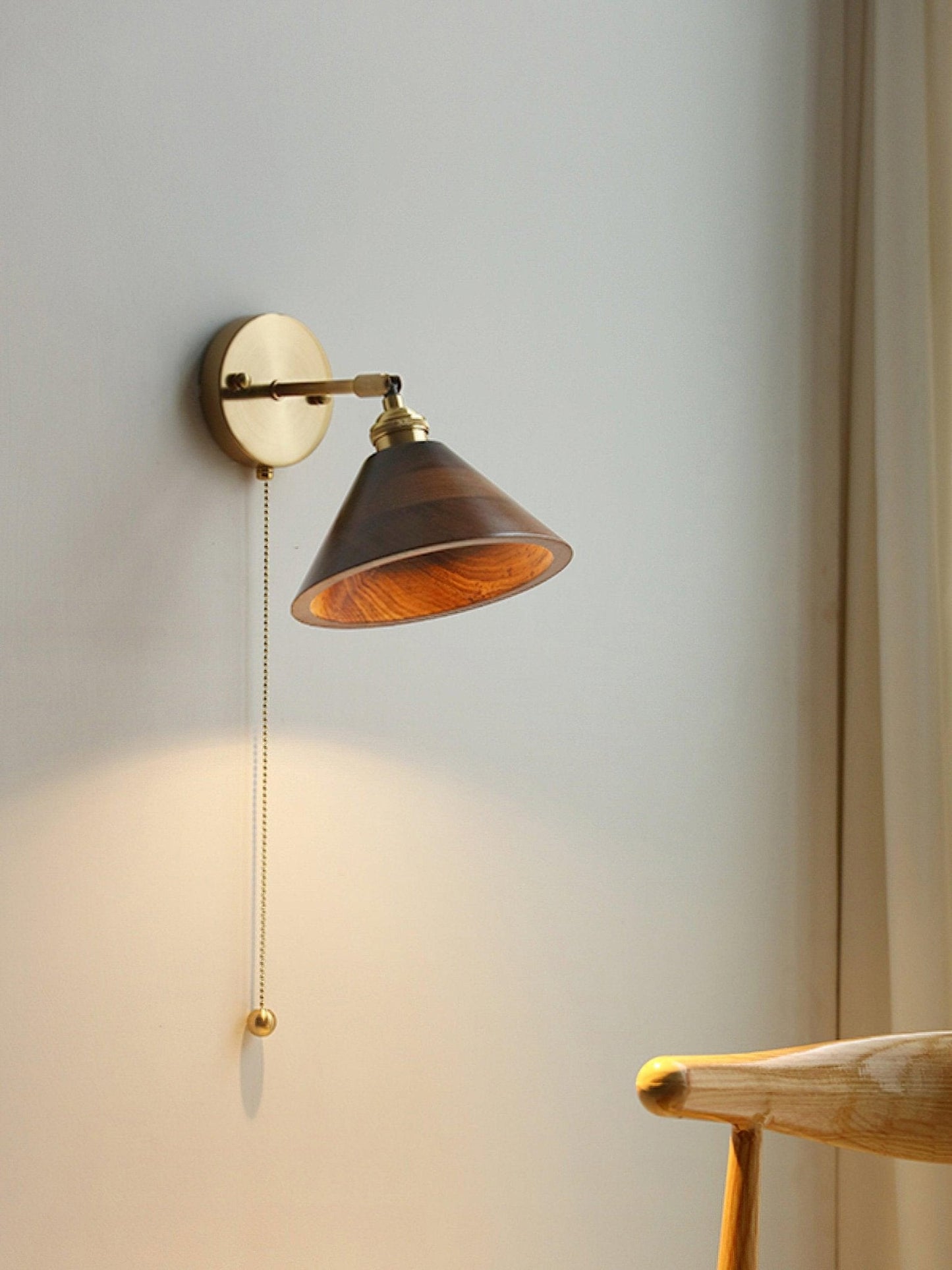 Wood Wall Sconce | Natural Walnut Design with Soft LED Illumination 7