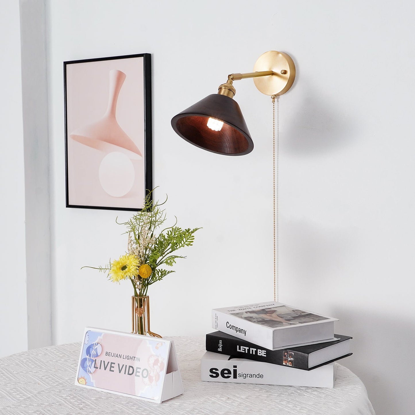Wood Wall Sconce | Natural Walnut Design with Soft LED Illumination 9