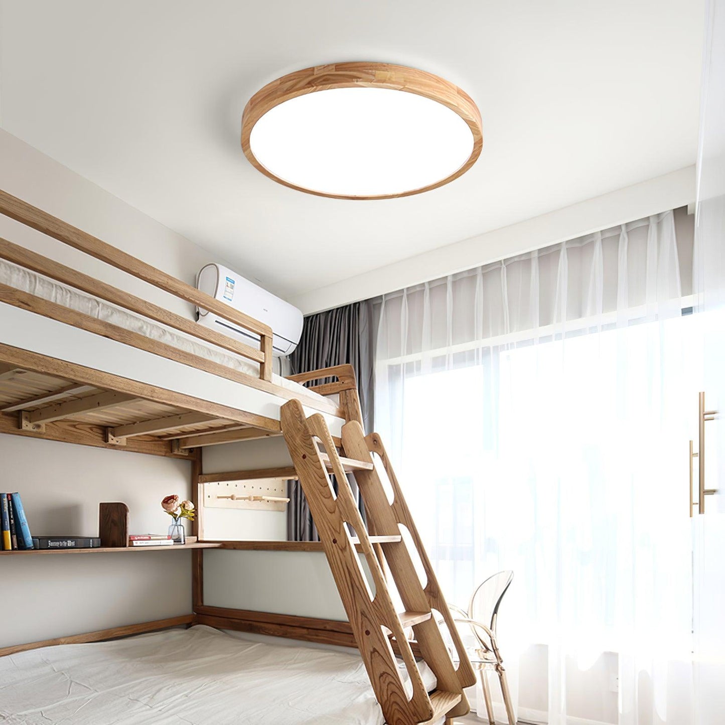 Wooden Geometric Ceiling Light | Adjustable LED with Stylish Design 6