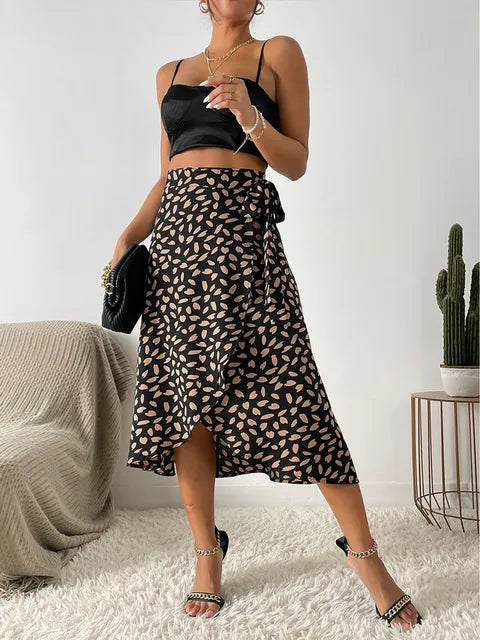 Wrap Midi Skirt | Adjustable Fit with Trendy Asymmetrical Hem 0