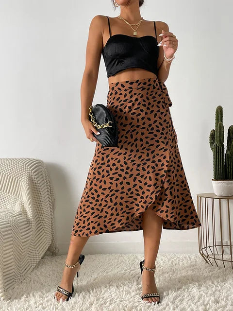 Wrap Midi Skirt | Adjustable Fit with Trendy Asymmetrical Hem 1