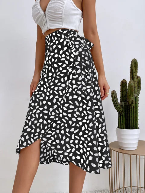 Wrap Midi Skirt | Adjustable Fit with Trendy Asymmetrical Hem 2