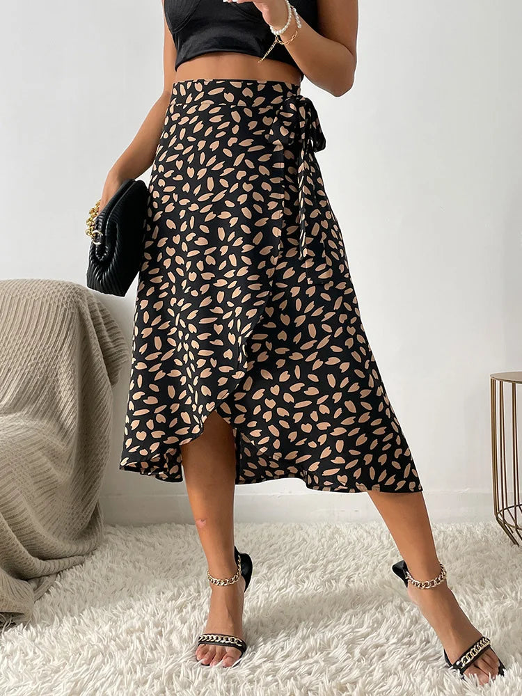 Wrap Midi Skirt | Adjustable Fit with Trendy Asymmetrical Hem 6