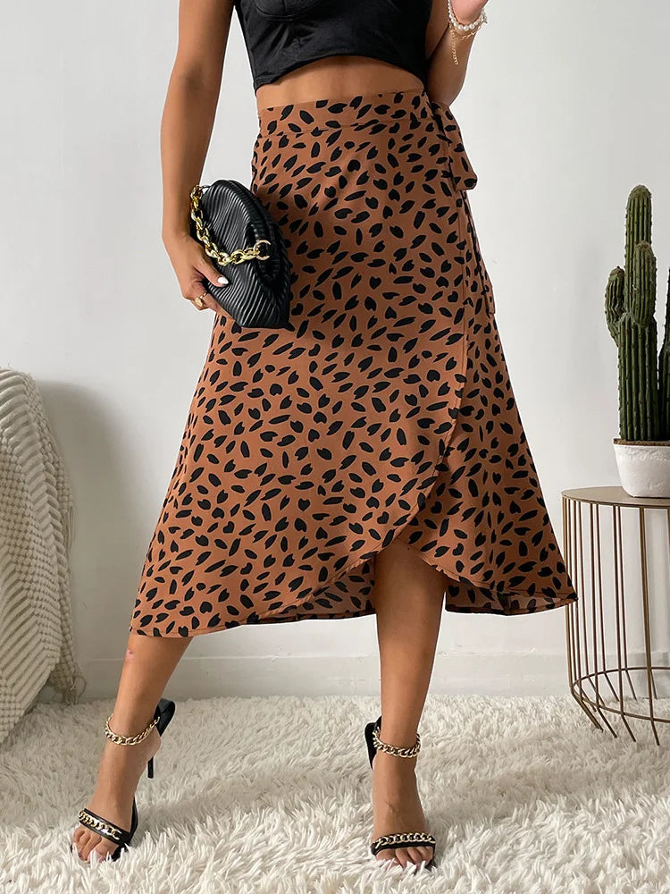 Wrap Midi Skirt | Adjustable Fit with Trendy Asymmetrical Hem 7