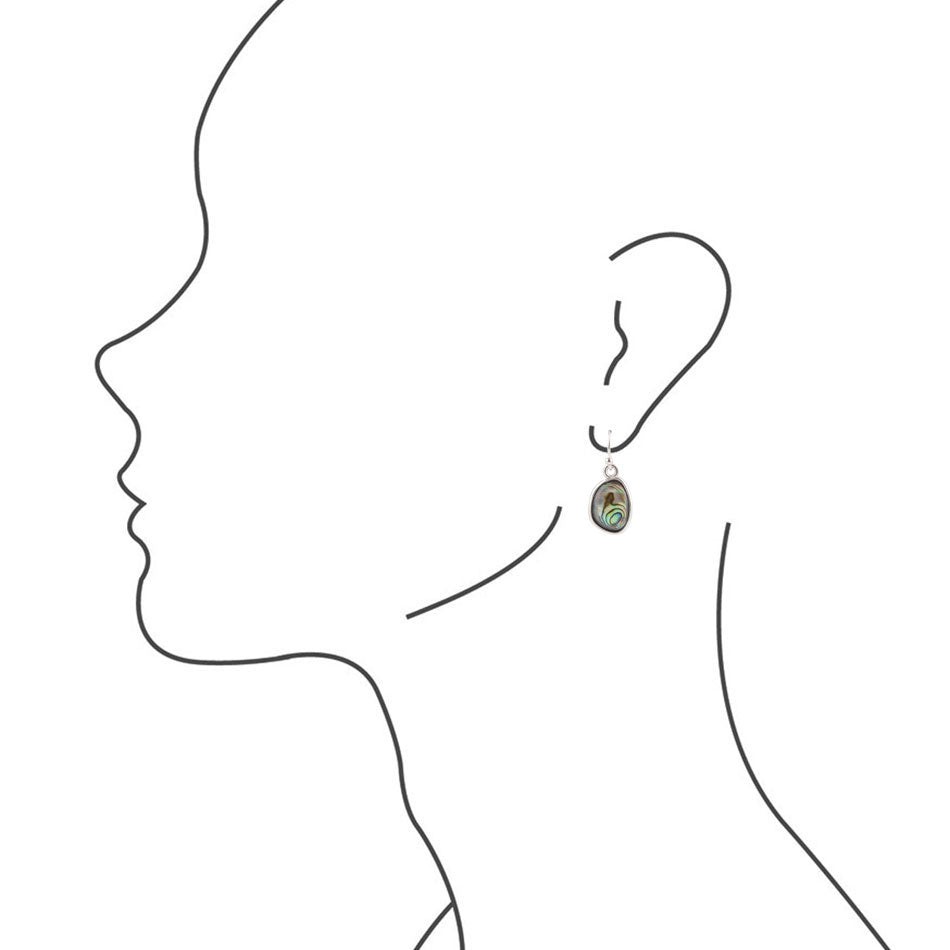 Orecchini a goccia in argento sterling e abalone blu