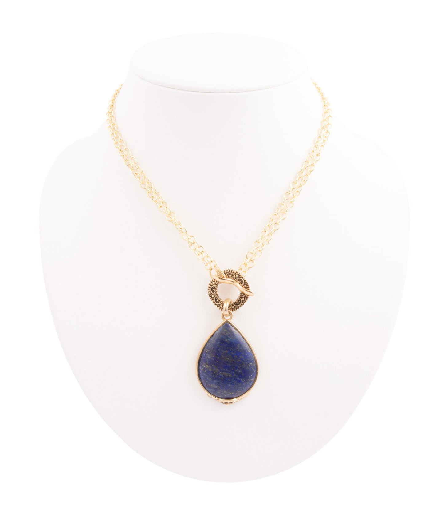 Abby Blau Lapis Gouden Hanger Ketting