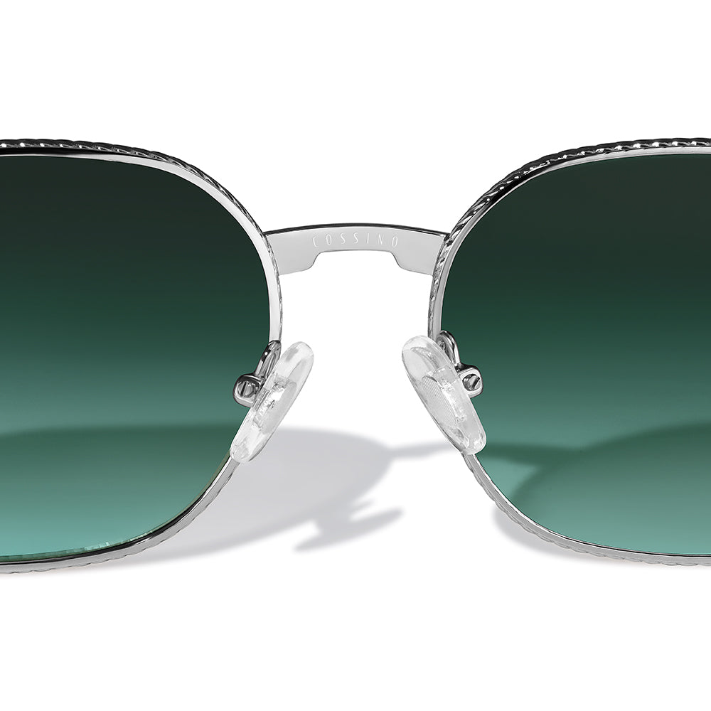 Lunettes de soleil Sarcelle en métal côtelé