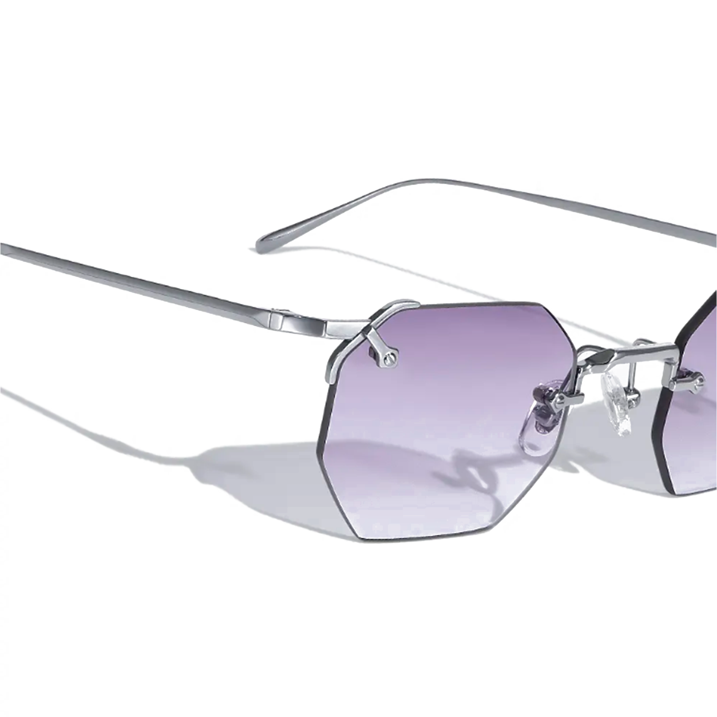 Lunettes de soleil hexagonales en métal A.M.