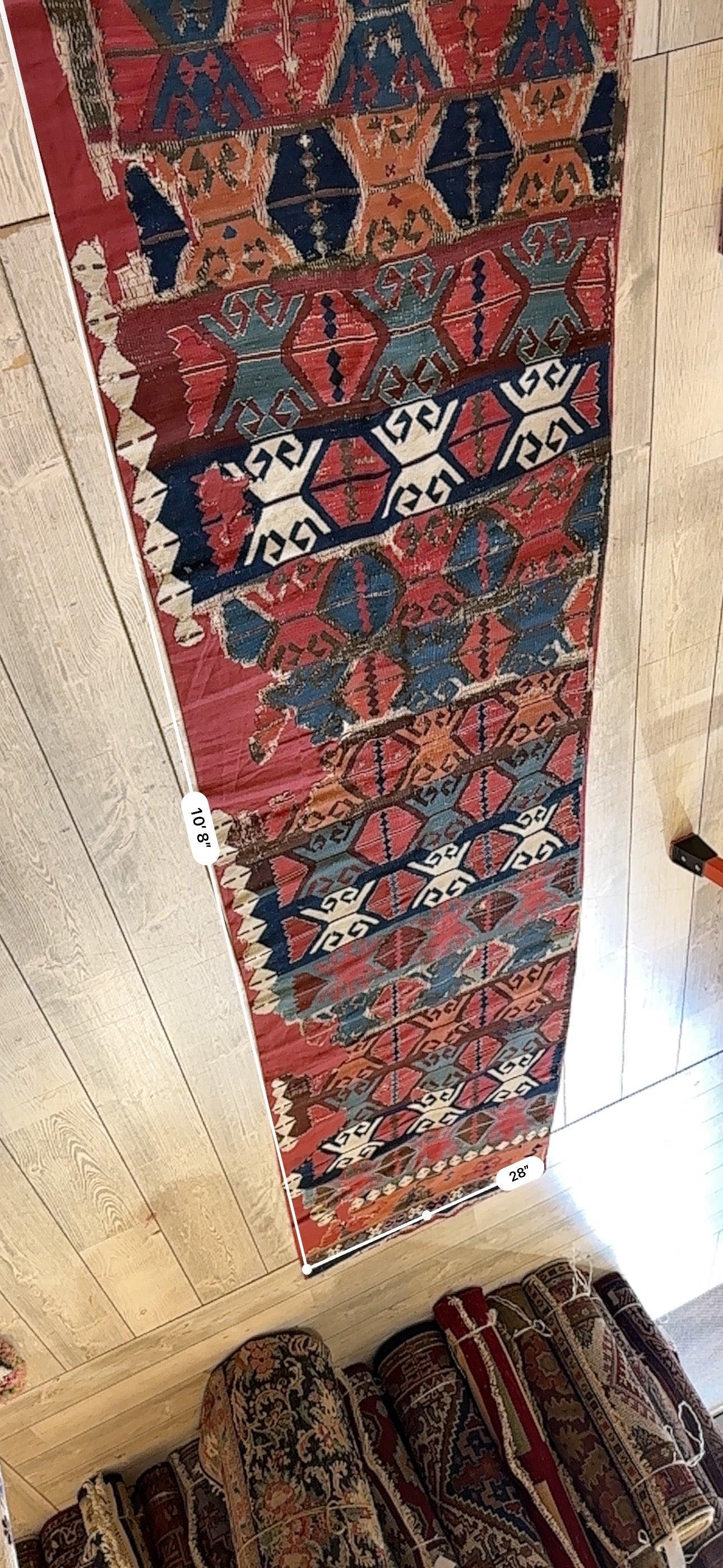 19th C Antique One Of A Kind Anatolian Rug Fragment Collector Special, Turkish rugs