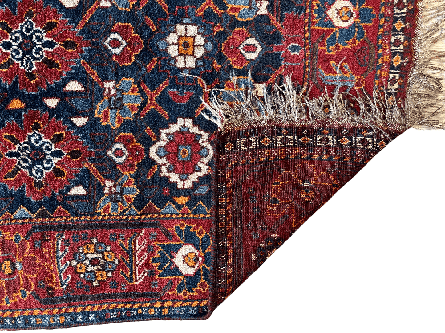 Antieke Aantrekkelijke Perzische Khamseh Vloerkleed Vroeg 20e Eeuw 46” x 66”