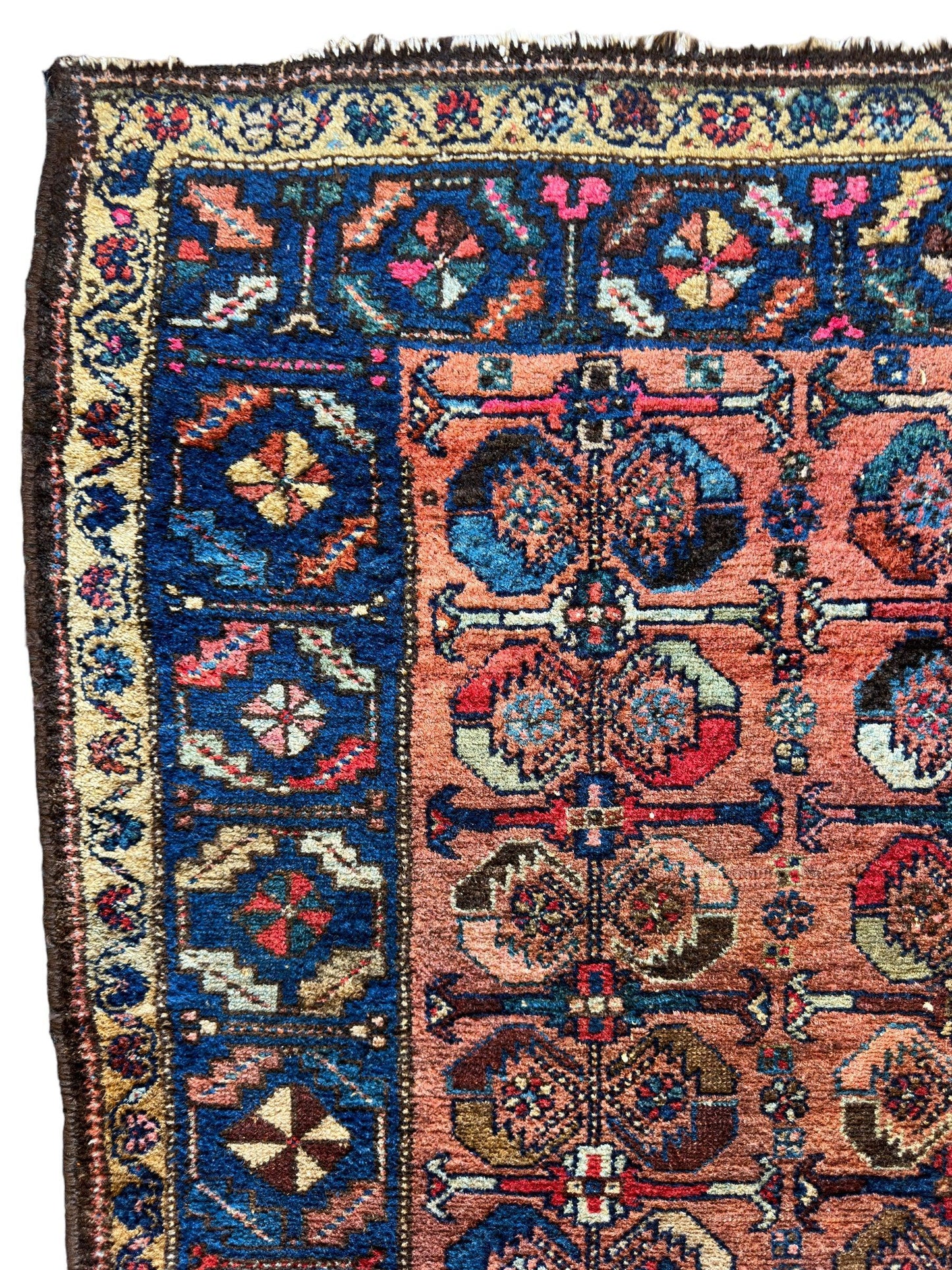 Antique One of Kind Persian Hamedan Enjelas Rug 3’11” x 4’4”