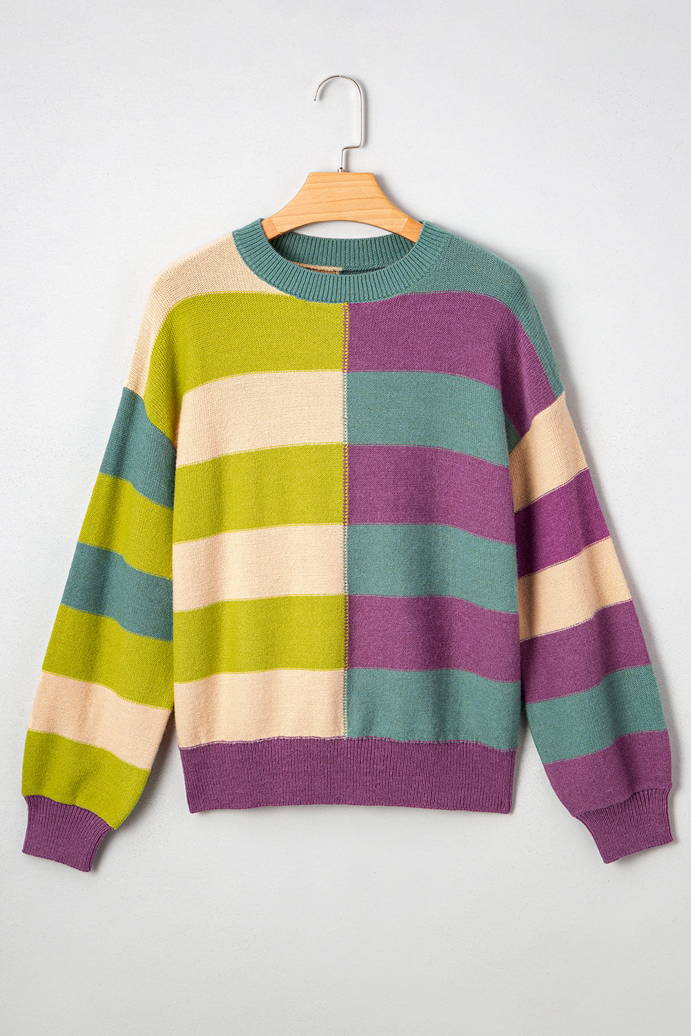 Sweter casualowy Isabelle z prążkowanym wykończeniem